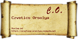 Czvetics Orsolya névjegykártya