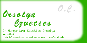 orsolya czvetics business card